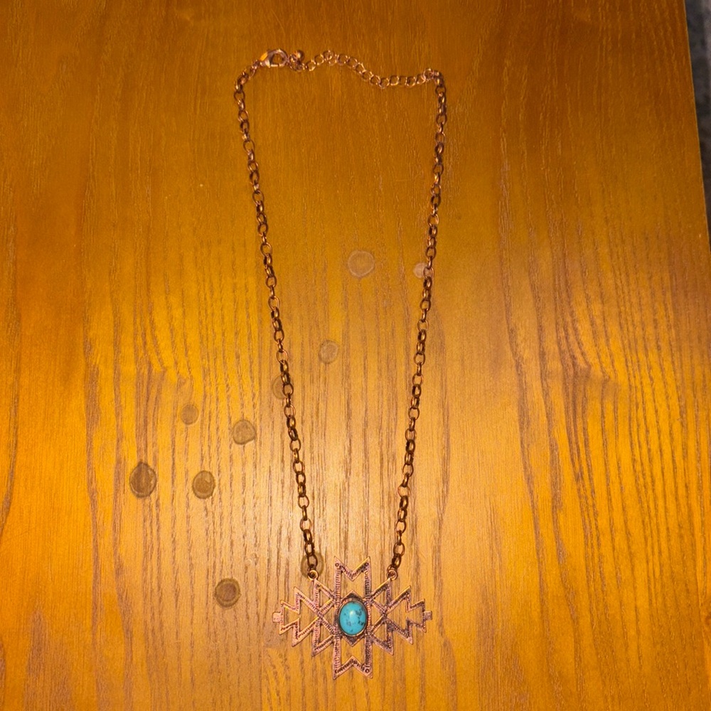 Copper aztec necklace